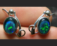 Bijou - Boucles d'oreilles en argent 925 et opale triplet Australie