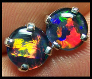 Boucles d'Oreilles en Or massif 18 carats ou Argent 925 et Opales