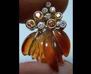 PENDENTIF OR 18K - OPALE FEU MEXIQUE