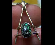 PENDENTIF OR 18K - OPALE LEOPARD MEXIQUE