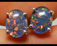 SILVER 925 EARRING & AUSTRALIAN OPALS