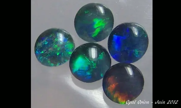 5 OPALS TRIPLET ROUND 5mm AUSTRALIA