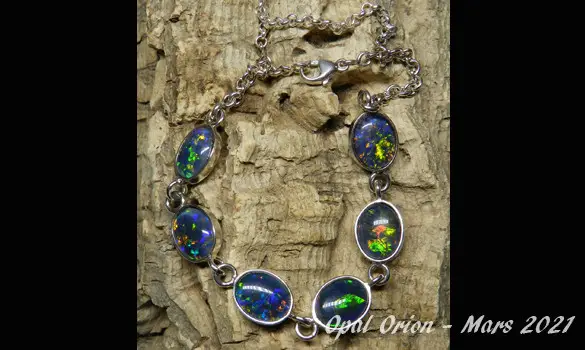 SILVER 925 BRACELET & TRIPLET OPALS