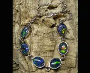 SILVER 925 BRACELET & TRIPLET OPALS