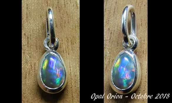 PENDENTIF ARGENT 925 BIJOU PIERRE OPALE