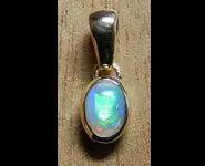 PENDENTIF OR MASSIF BIJOU PIERRE OPALE