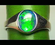 CHEVALIERE HOMME OR BLANC 18 K OPALE