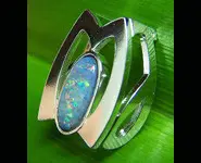 SILVER 925 PENDANT & BLACK OPAL