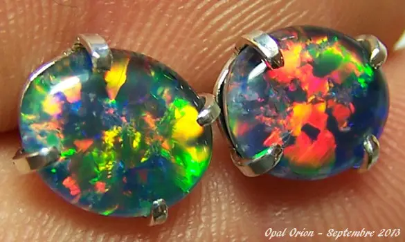 BOUCLES D'OREILLES ARGENT OPALES TRIPLET