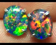 BOUCLES D'OREILLES ARGENT OPALES TRIPLET