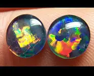 2 OPALES TRIPLET RONDES 8mm AUSTRALIE