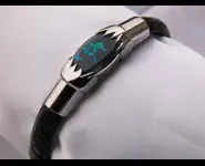 BRACELET HOMME OR 18K - CUIR ET OPALE