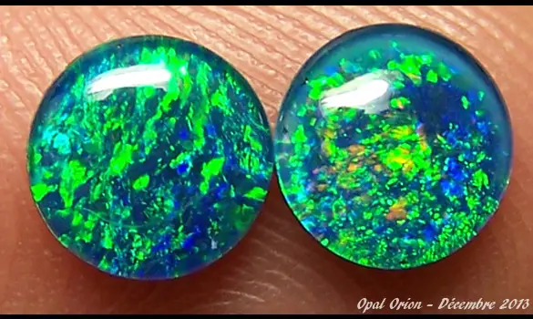 2 OPALES TRIPLET RONDES 7mm AUSTRALIE
