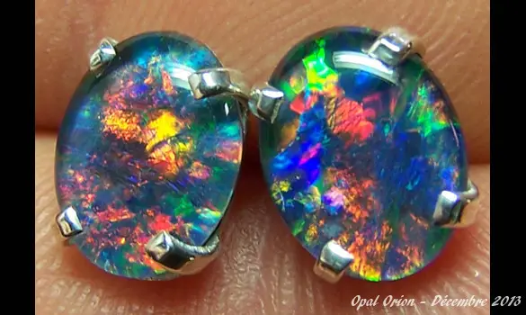 SILVER 925 EARRINGS & TRIPLET OPALS