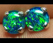 BOUCLES D'OREILLES OPALES RONDES VERTES