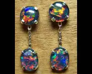 SILVER 925 EARRINGS & TRIPLET OPALS