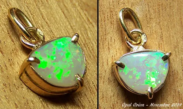 PENDENTIF OR 18 CARATS & OPALE AUSTRALIE