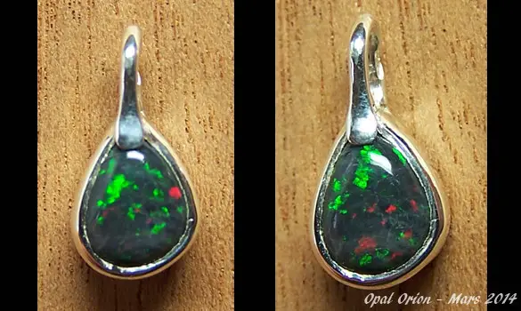 PENDENTIF ARGENT 925 - OPALE NOIRE