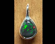 SILVER 925 PENDANT & BLACK OPAL