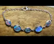 SILVER 925 BRACELET & TRIPLET OPALS