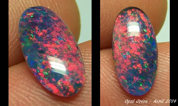 OPALE TRIPLET ROUGE 14x7mm OVALE