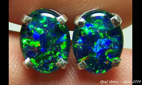 BOUCLES D'OREILLES ARGENT OPALES TRIPLET