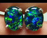 SILVER 925 EARRINGS & TRIPLET OPALS