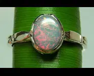 SILVER 925 RING & AUSTRALIAN BLACK OPAL