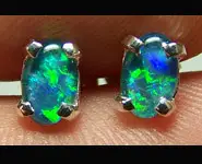 SILVER 925 EARRINGS & TRIPLET OPALS