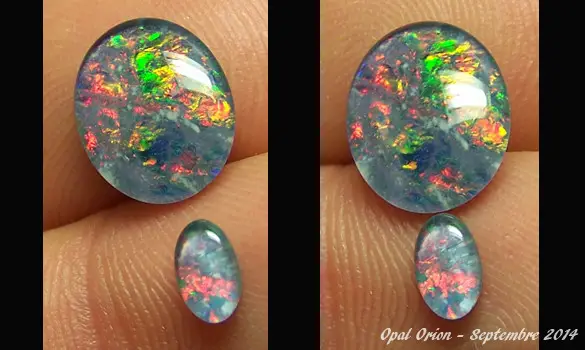 2 OPALES TRIPLET 12x9.5mm & 6x4mm