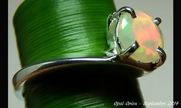 BAGUE ARGENT 925 & OPALE FACETTEE