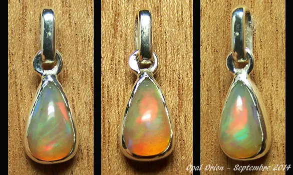 PENDENTIF ARGENT 925 & OPALE ETHIOPIE