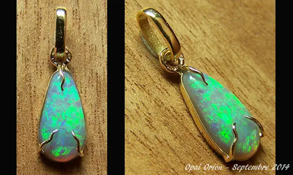 PENDENTIF OR 18 CARATS & OPALE AUSTRALIE