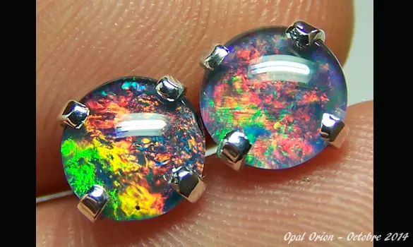 BOUCLES D'OREILLES ARGENT OPALES TRIPLET