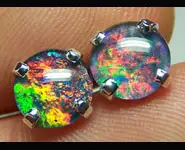 BOUCLES D'OREILLES ARGENT OPALES TRIPLET