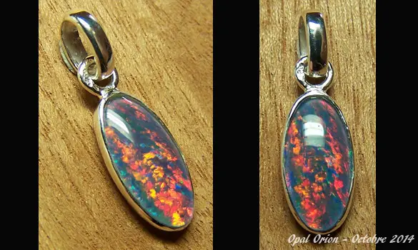 SILVER 925 PENDANT & TRIPLET OPAL