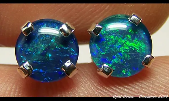 BOUCLES D'OREILLES ARGENT OPALES TRIPLET