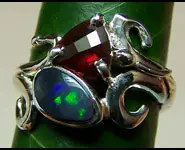 SILVER 925 RING AUSTRALIAN MEXICNA OPAL