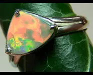 BAGUE ARGENT 925 & OPALE BRILLANTE