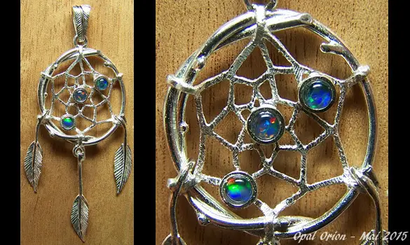 DREAMCATCHER SILVER 925 PENDANT & OPAL