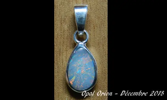 PENDENTIF ARGENT 925 BIJOU PIERRE OPALE