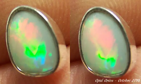 BOUCLE D'OREILLE ARGENT 925 & OPALE