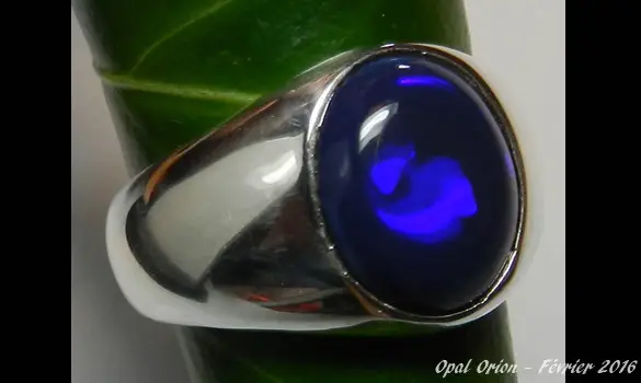 SILVER RING MEN & AUSTRALIAN BLACK OPAL