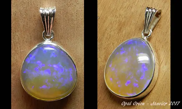 PENDENTIF ARGENT 925 & PIERRE OPALE