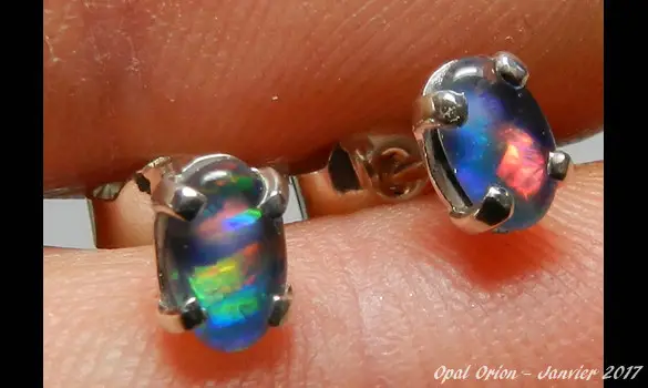 SILVER 925 EARRINGS & TRIPLET OPALS