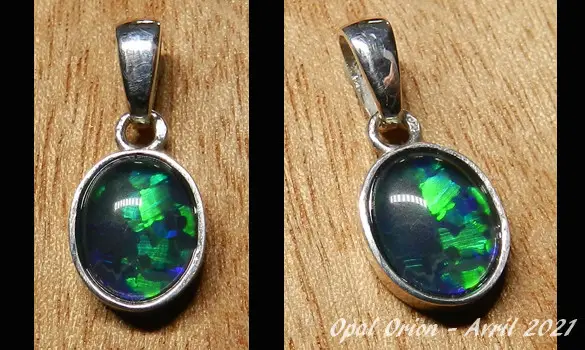 PENDENTIF ARGENT 925 - OPALE TRIPLET