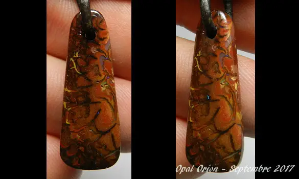 PENDENTIF PIERRE OPALE BOULDER MATRICE