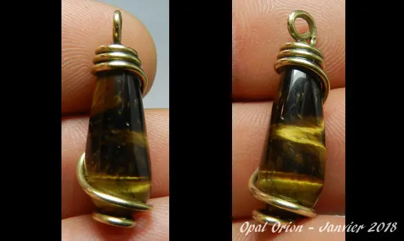 PENDENTIF OEIL DE TIGRE PIERRE