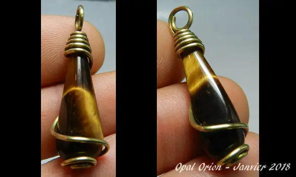 PENDENTIF OEIL DE TIGRE PIERRE