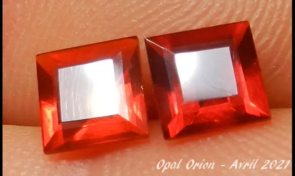 OPALES DE FEU FACETTES ROUGE MEXIQUE